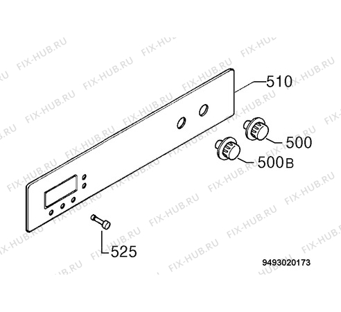 Взрыв-схема плиты (духовки) Zanussi ZBM777N - Схема узла Command panel 037